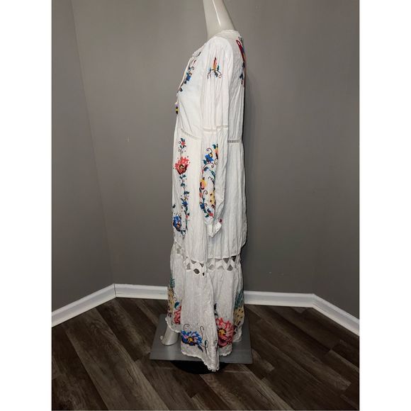 Farm Rio Macaw Cross-Stitch Embroidered Midi-Dress - Picture 7 of 9